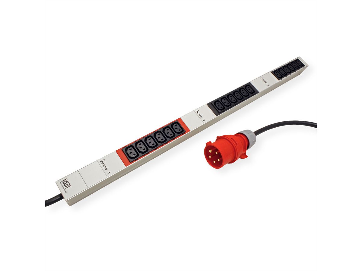 BACHMANN IT PDU ALU 0U 18x C13 CEE 3x16A rouge