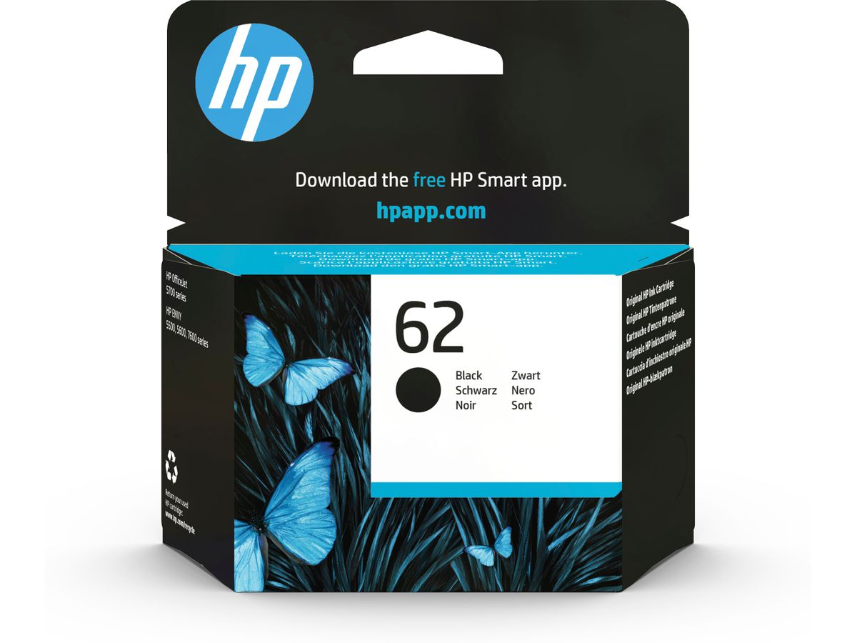 HP 62 cartouche d'encre noire authentique