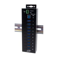EXSYS EX-1580SHMVS Hub USB 3.2 Gen 1 métallique à 10 ports, géré, partageable en réseau, protection ESD 15 kV