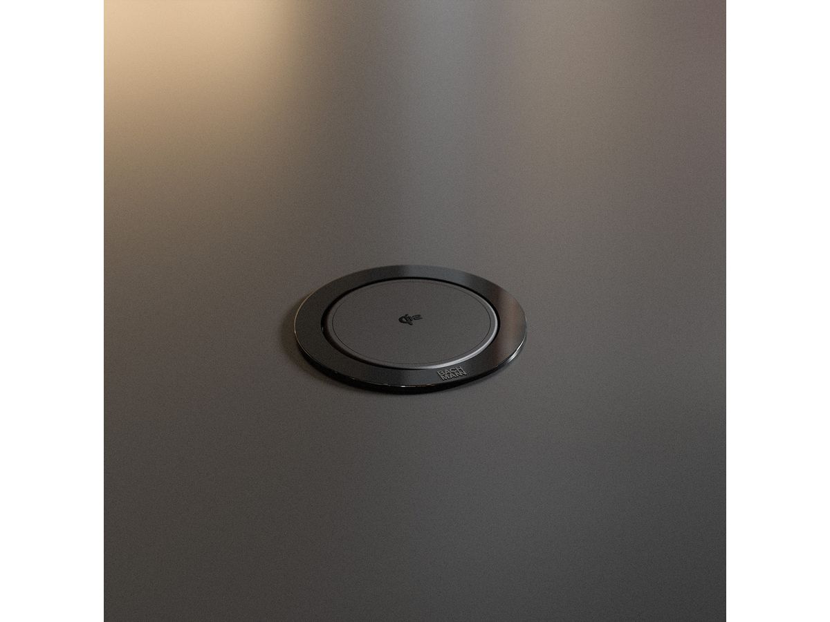 BACHMANN ELEVATOR2 1xUTE 1xUSB C, Chargeur sans fil 15W RAL9005 2,0 m AEH