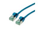 ROLINE RM Cordon DataCenter U/FTP Cat.6A (Classe EA), slim, bleu, 0,5 m