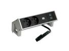 BACHMANN DESK2 2xUTE 1xUSB A/C 22W 0,2m GST18 INOX