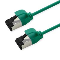 ROLINE Cordon Cat.8.1 (Classe I) S/FTP (PiMF), LSOH, Slim, PoE, vert, 1 m