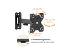 ROLINE Bras TV mural pivotant, 2 axes, 13-32 pouces, jusqu'à 20 kg