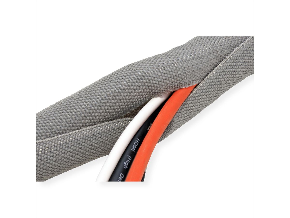 VALUE Tuyau passe-câbles SNAP, gris, 2,5 m