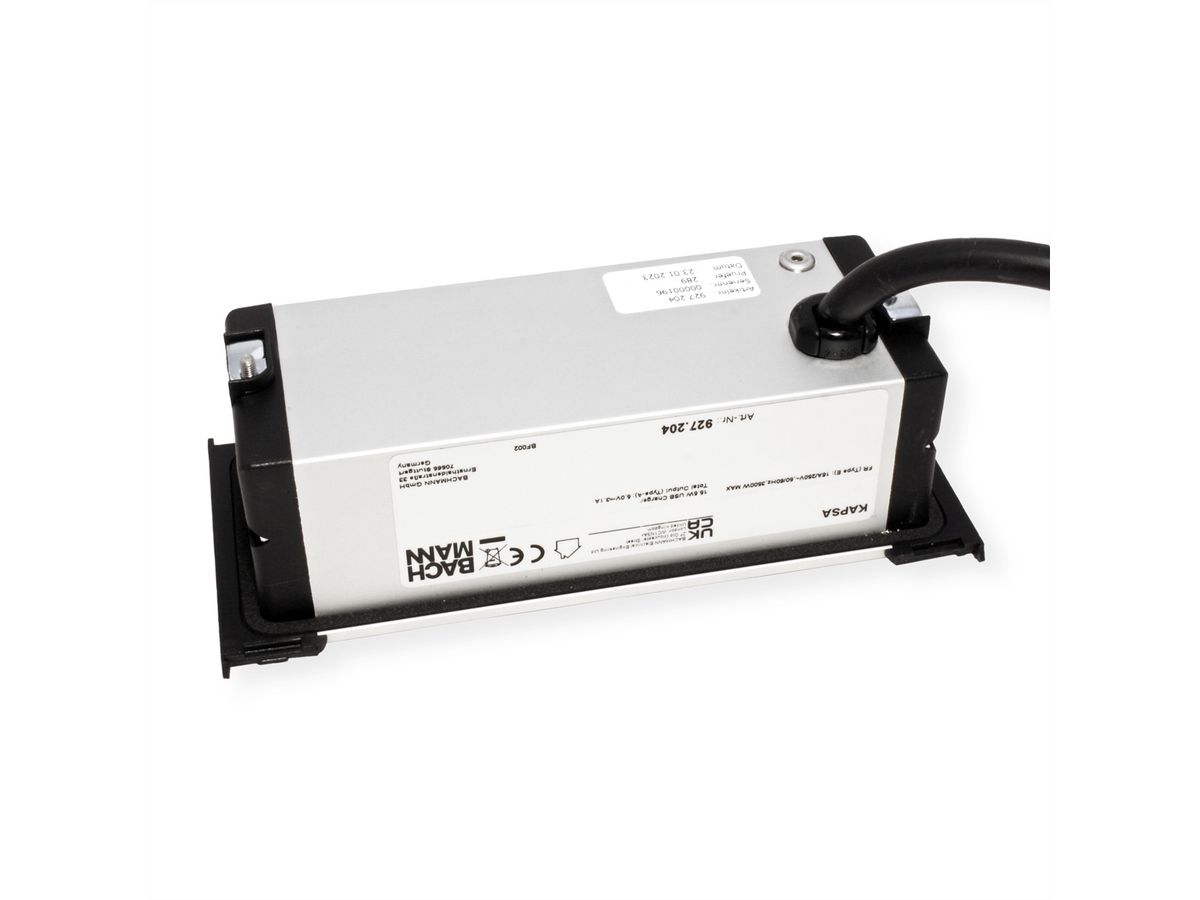 BACHMANN KAPSA XS 1xUTE 1xUSB courant 2,0m AEH CEE7/7