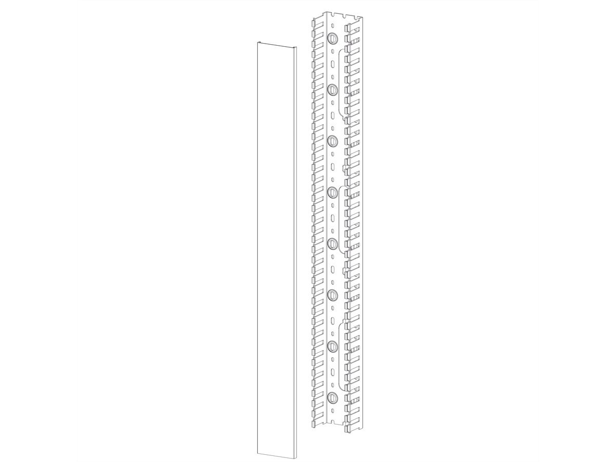 CONTEG Canal de rangement en plastique, 42 UH, pour armoire