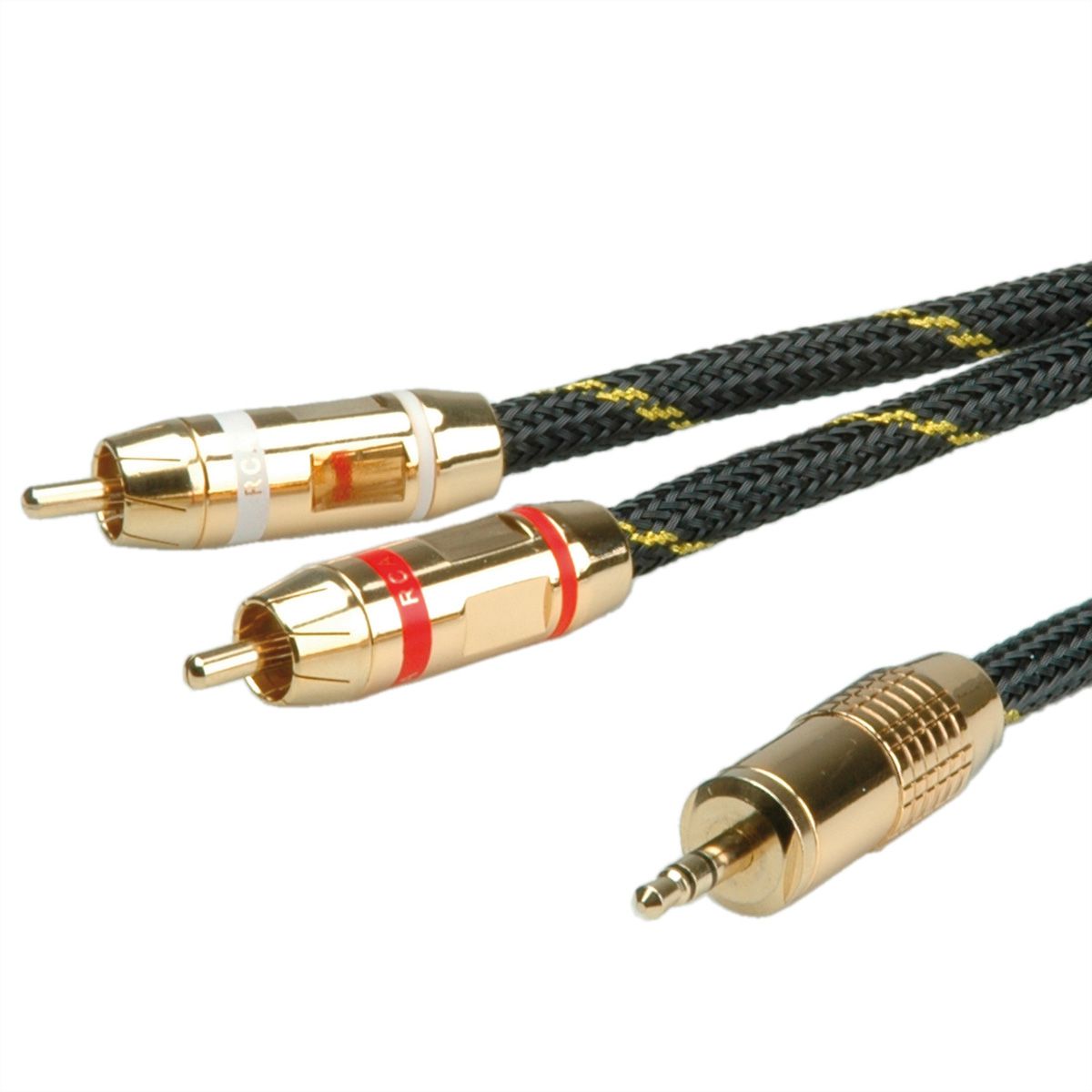 ROLINE GOLD Câble audio, 3,5mm Stéréo - 2x RCA, M / M, 5 m