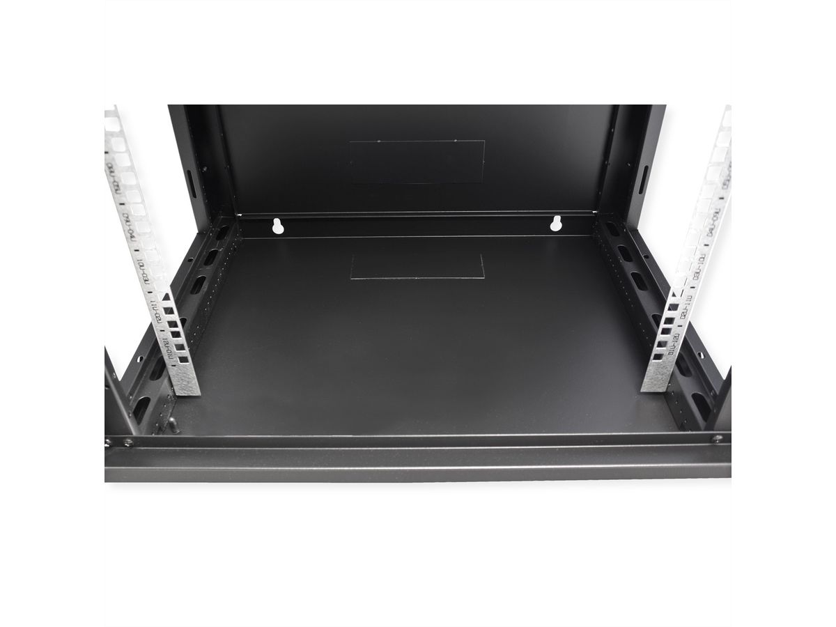 VALUE Boîtier mural 19 pouces 12U, 600 x 450 mm, noir, kit à assembler