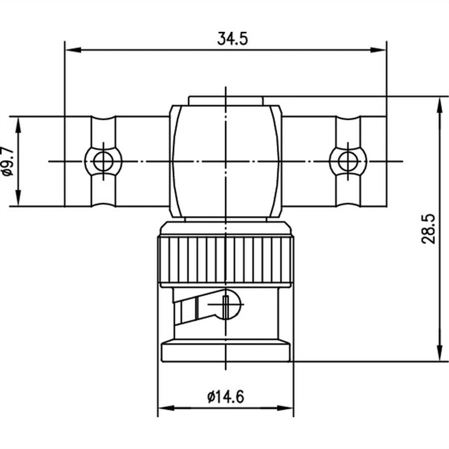TELEGÄRTNER Raccord en T BNC 50 Ohm femelle / mâle / femelle
