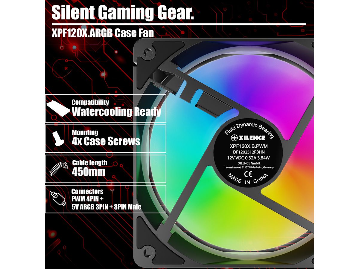 XILENCE Performance X  XF083, Ventilateur LED ARGB 120 mm