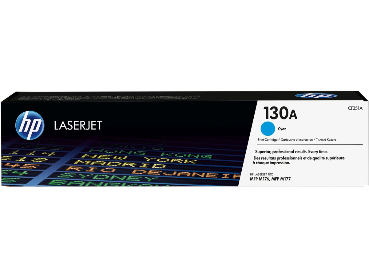 HP Cartouche de toner cyan d'origine LaserJet 130A