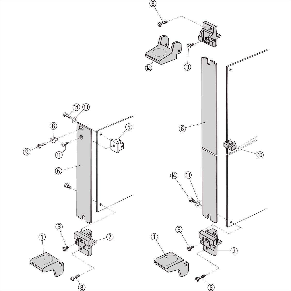 Poignée d'extracteur SCHROFF, forme de clé 1, haut, gris