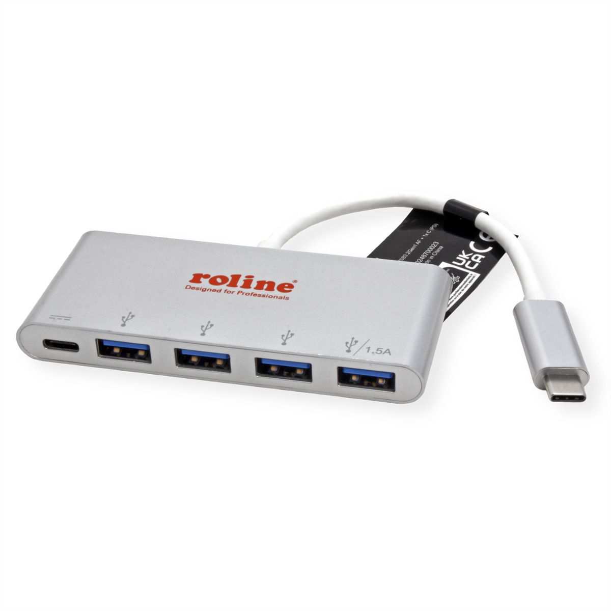 ROLINE Hub USB 3.2 Gen 1, 4 ports, type C, 1 port PD
