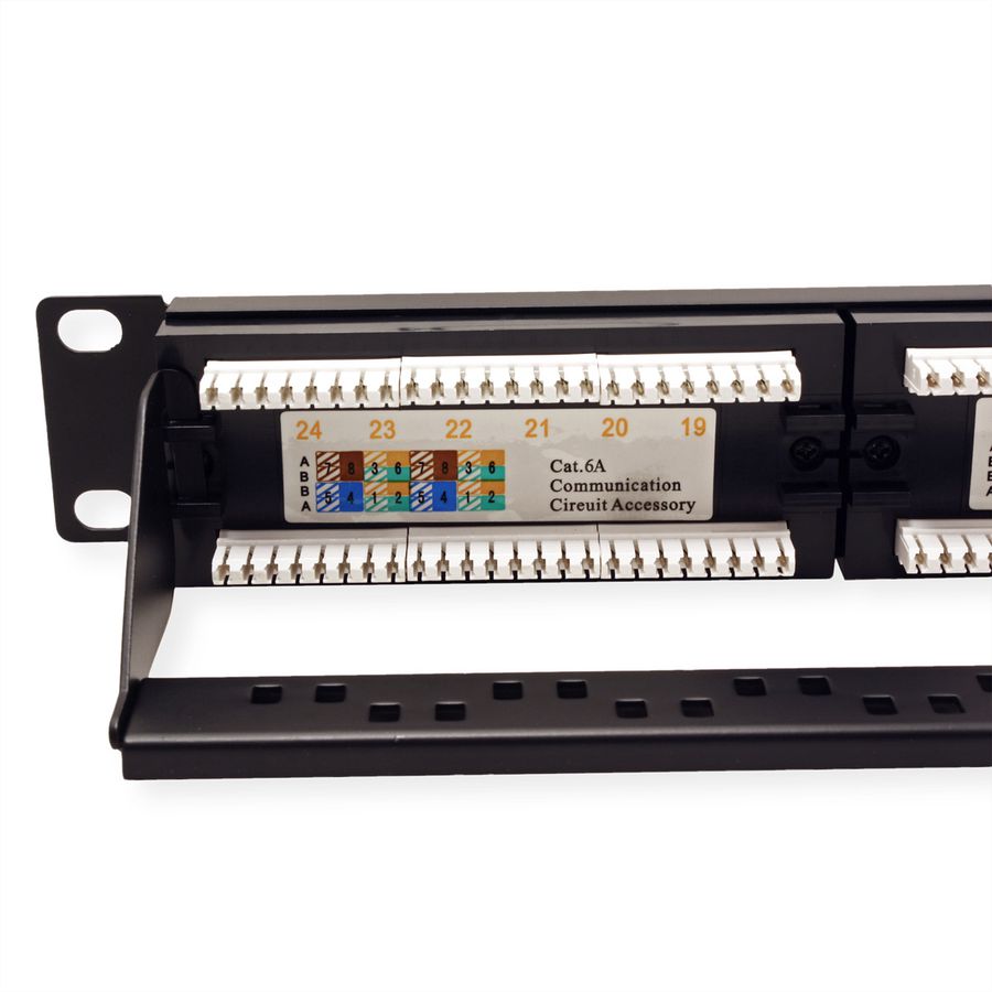 VALUE Panneau de brassage Cat.6A (Classe EA) 19", 24 ports, UTP, noir