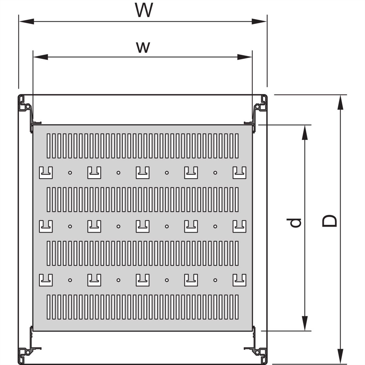 SCHROFF Novastar, étagère 19", fixe, 1 U 600W 800D