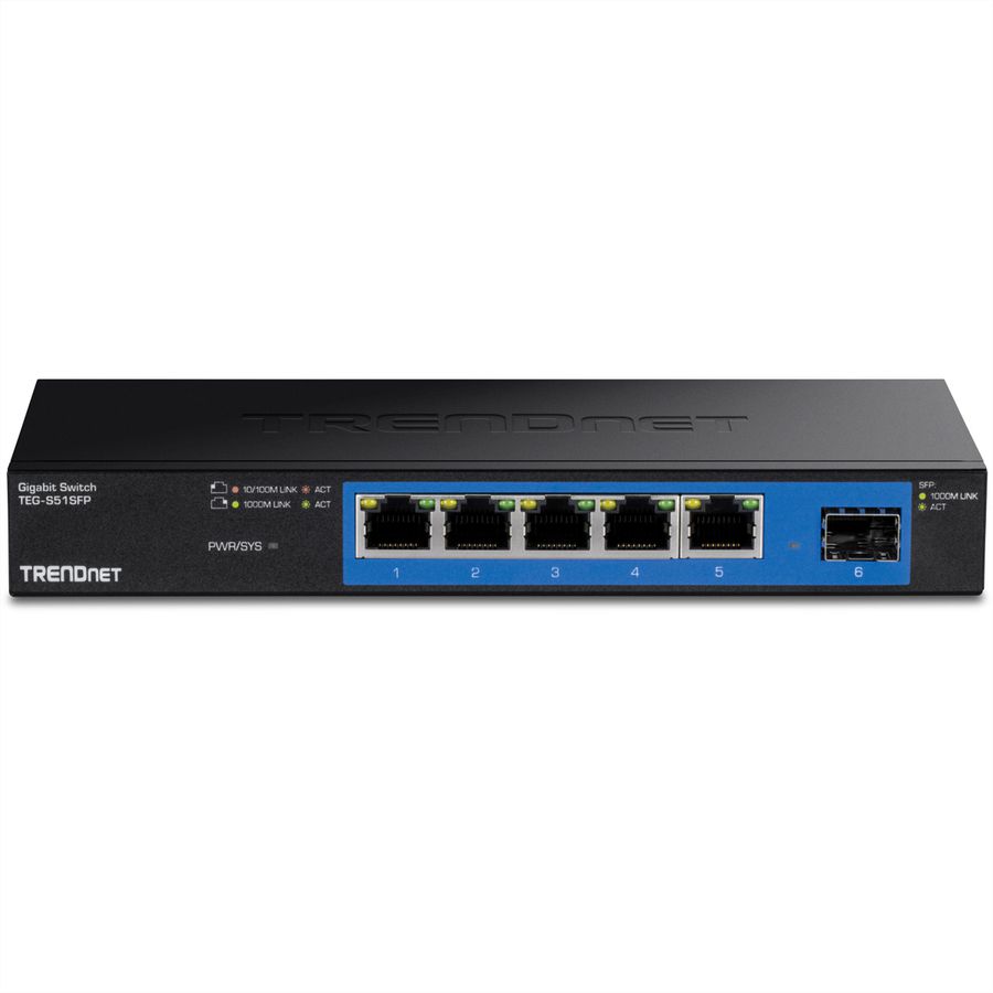TRENDnet TEG-S51SFP 5-Port Switch Gigabit + SFP Slot