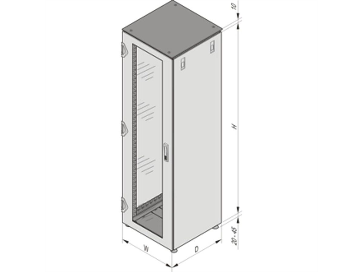 SCHROFF Varistar IP 55 Armoire avec porte frontale en verre