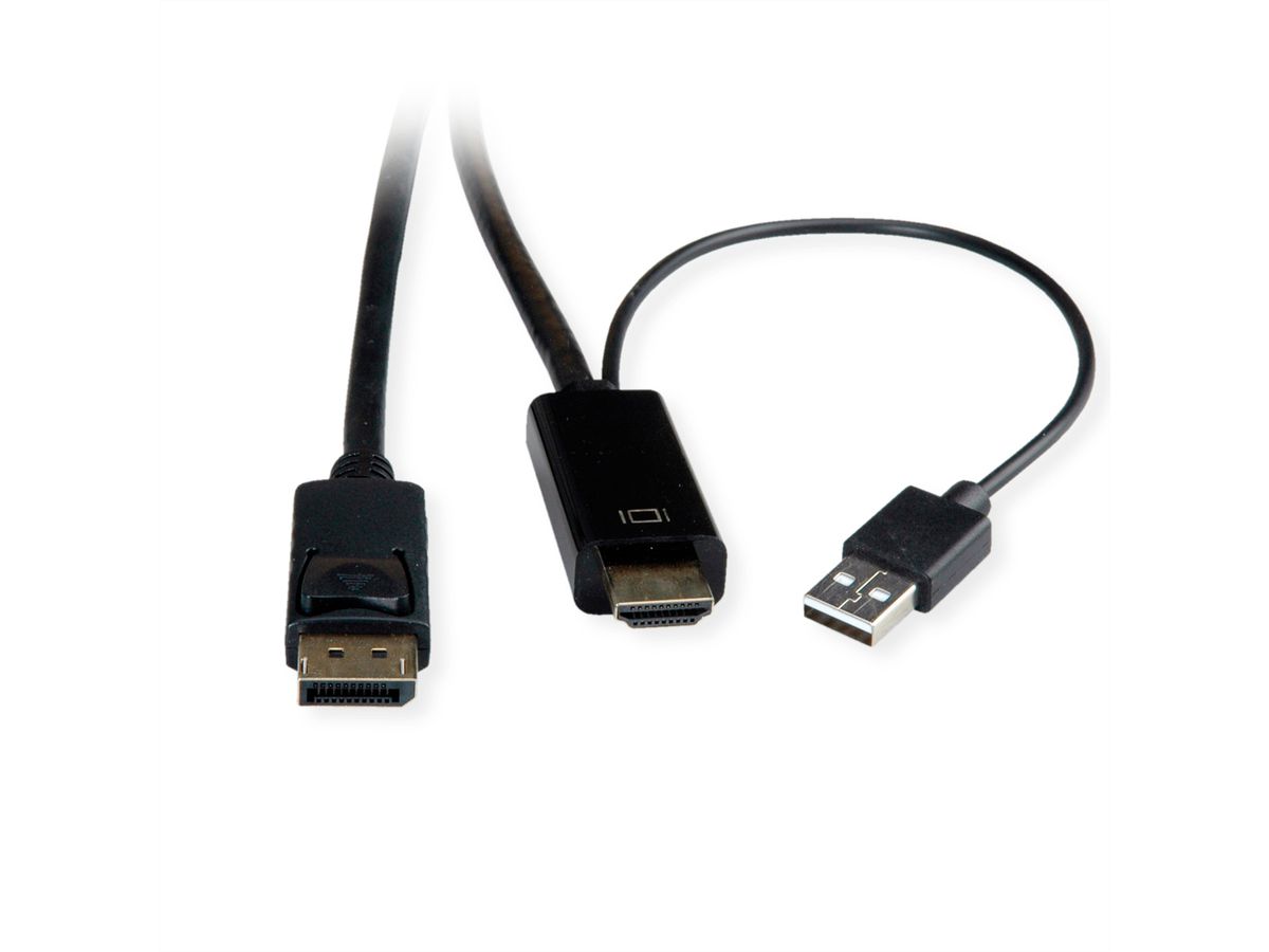 ROLINE Câble UHDTV - DisplayPort, M/M, noir, 3 m