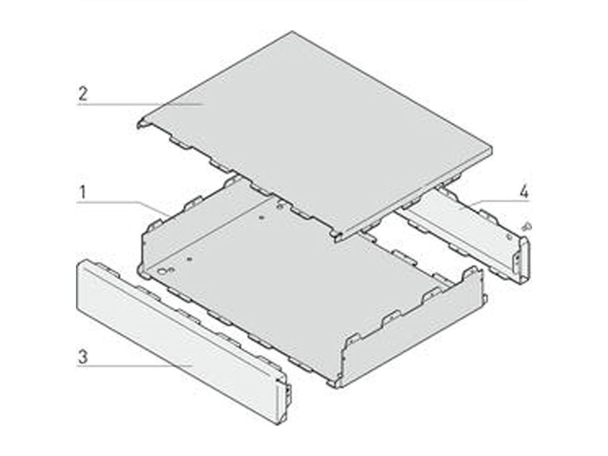 SCHROFF Coffret Interscale, non perforé, 44 mm, 133 mm, 133 mm, INTERSCALE M 44H 133B 133T