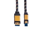 ROLINE GOLD Câble USB 3.2 Gen 1, type A mâle - B mâle, Retail Blister, 1,8 m