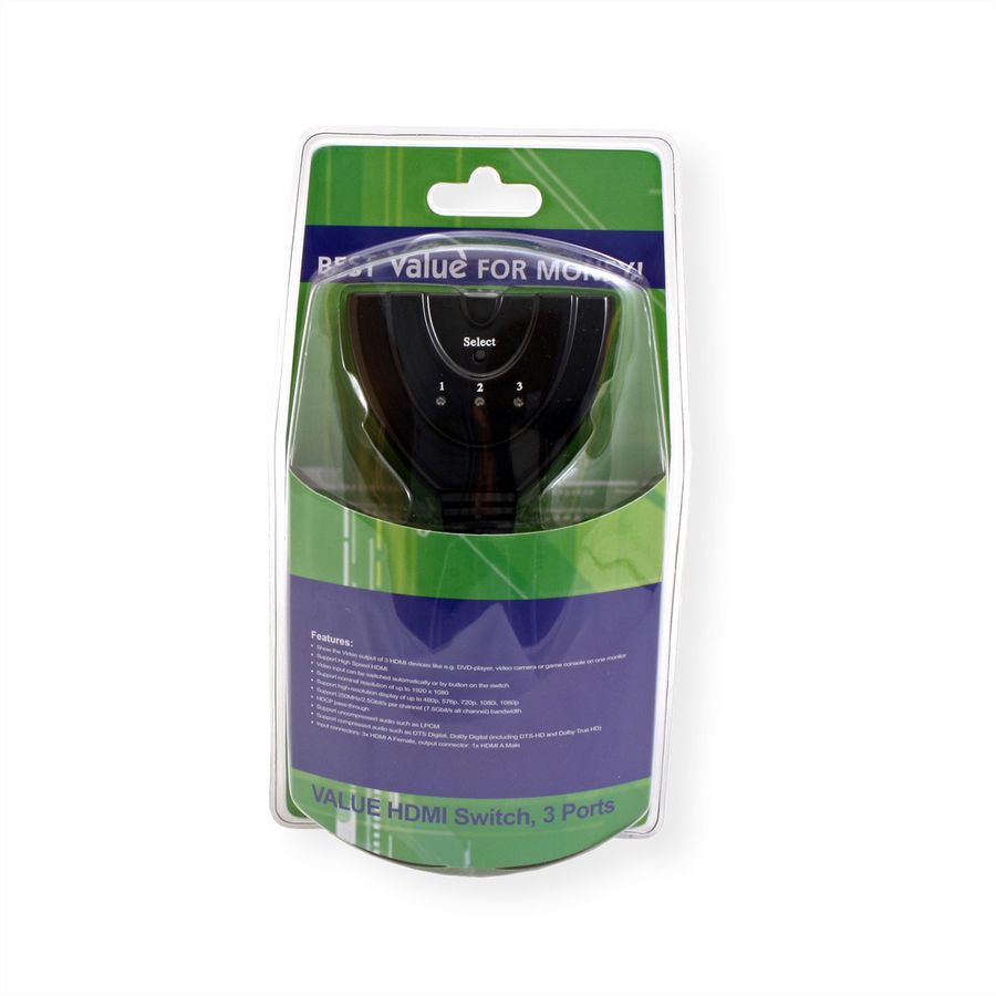 VALUE Switch HDMI, 3 PCs - 1 écran