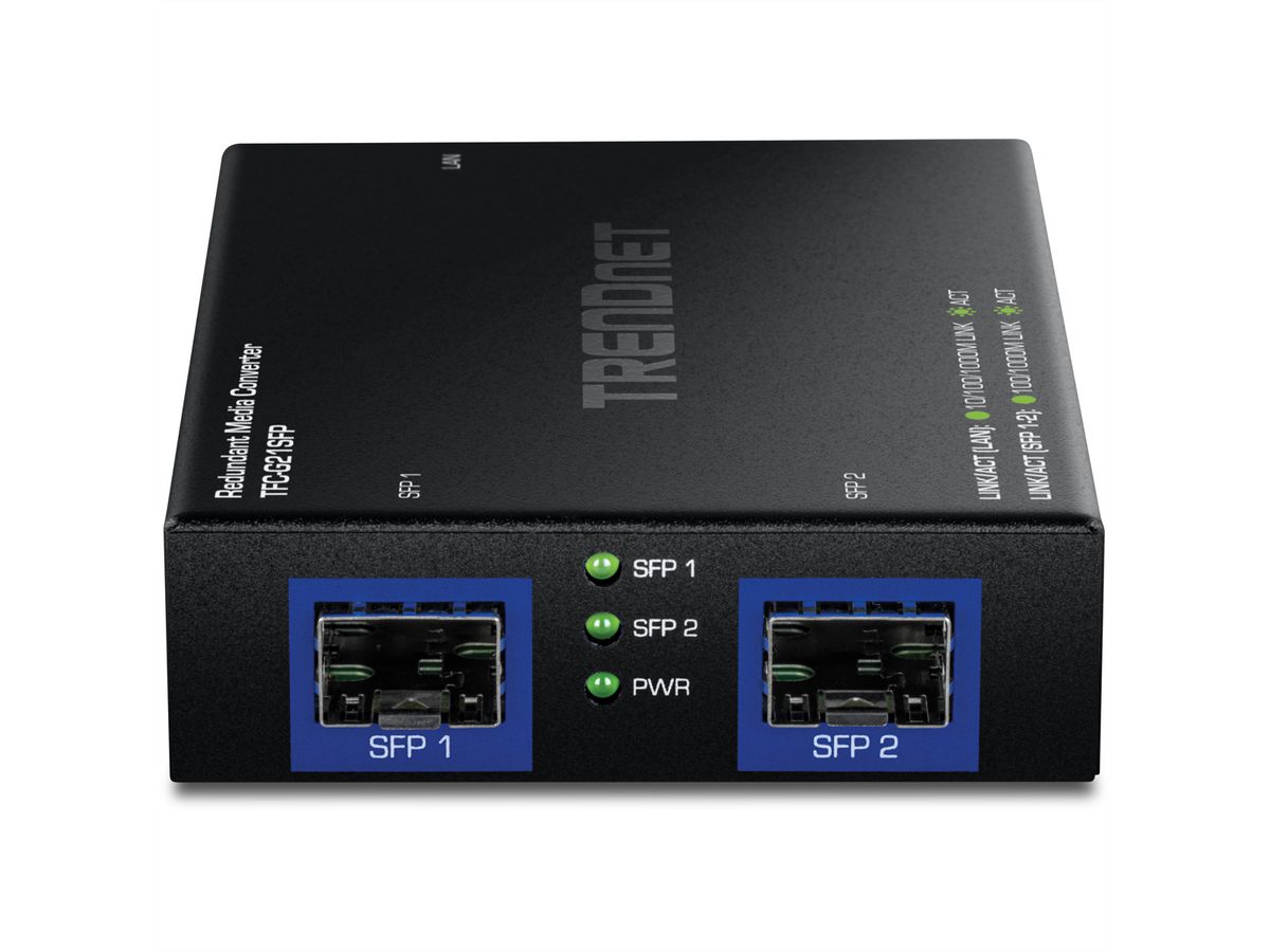 TRENDnet TFC-G21SFP Convertisseur de média 1000BASE-T vers SFP dual fibre, avec mode redondant