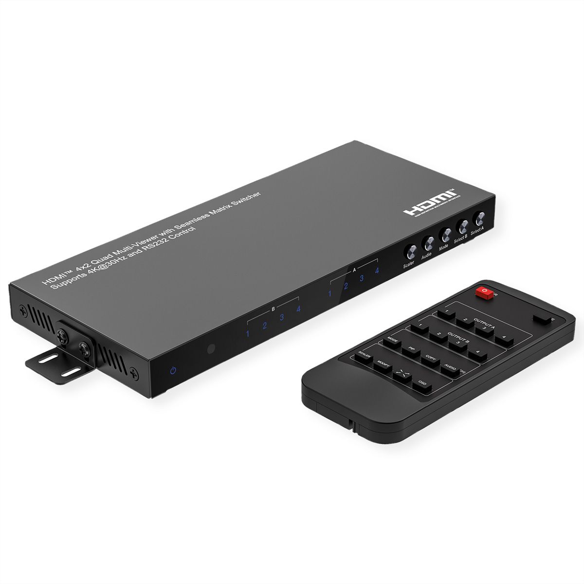 VALUE Switch matriciel HDMI 4x2 QUAD multi vues, commutation sans rupture