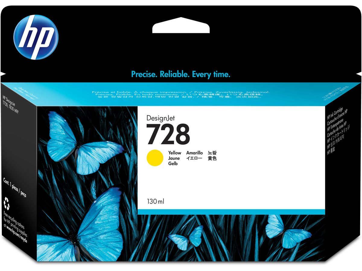 HP 728 cartouche d'encre DesignJet jaune 130 ml