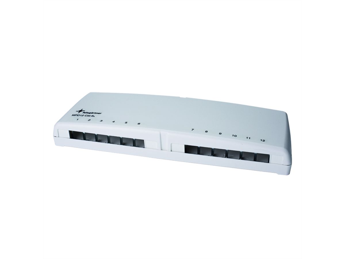 TELEGÄRTNER MPD12 AMJ/UMJ TH35/AP, blanc alpin, Mini distributeur 12 voies, non équipé