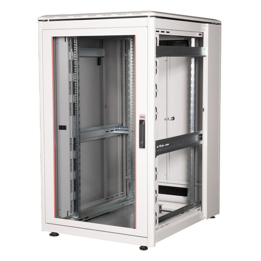 ROLINE 19" Baie réseau Pro 26U, 800x1000 LxP Porte verre gris
