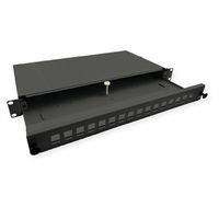 ROLINE Panneau FO 19" vide, 1U, 16 ports, pour Keystones FO, noir