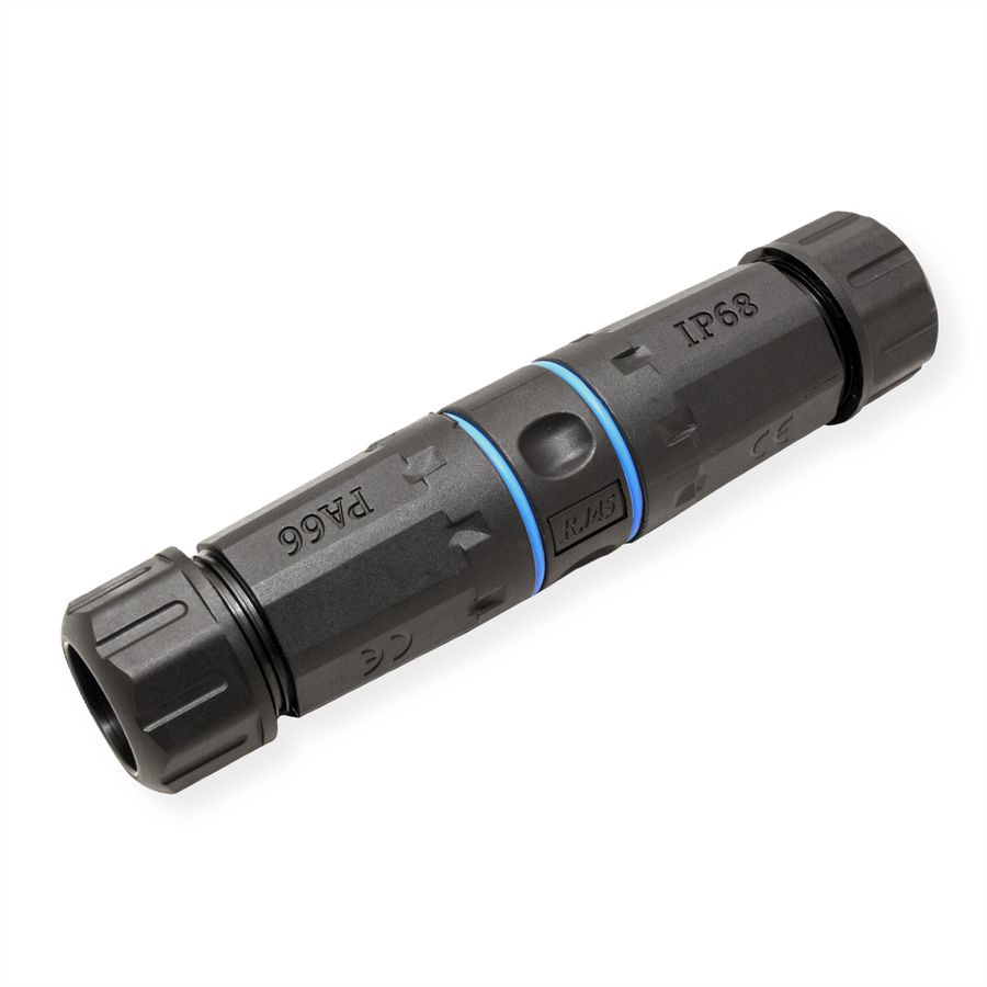 VALUE Coupleur RJ-45 blindé, Cat.6 (Classe E), Outdoor/Industrie, noir