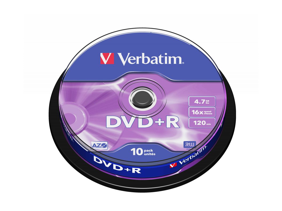 Verbatim DVD+R Matt Silver 4,7 Go 10 pièce(s)