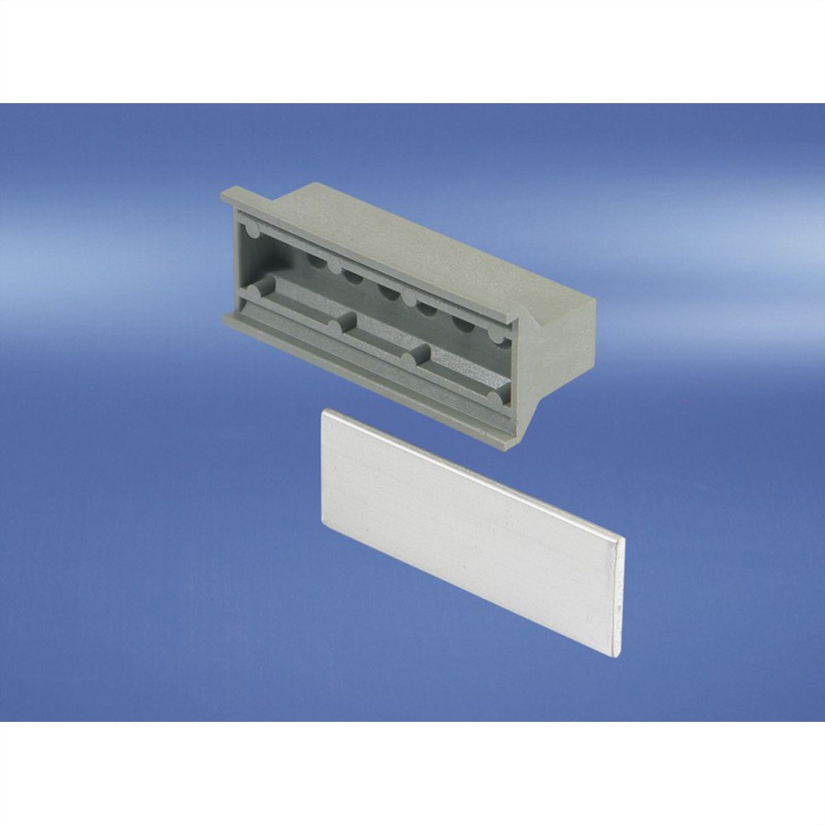 Poignée statique en plastique SCHROFF en forme de trapèze, gris, 40 CV