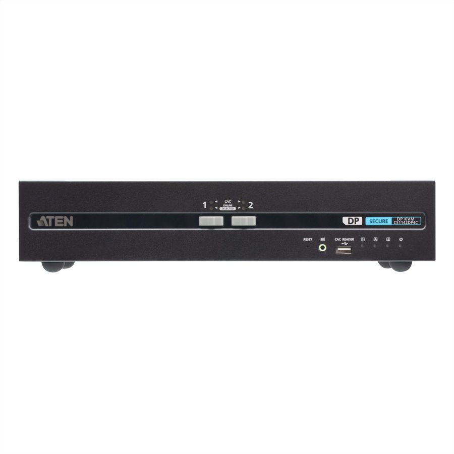 ATEN CS1142DP4C Commutateur KVM sécurisé DisplayPort à 2 ports USB et double affichage avec CAC