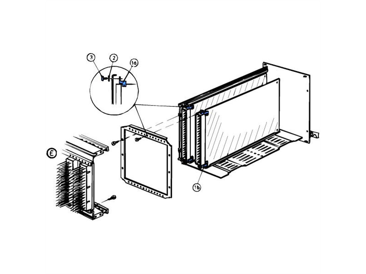 SCHROFF Fixation de la carte imprimée sur la paroi arrière de la cassette, type B - ANGLE EN BAS