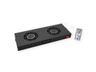 ROLINE 19" Unité de ventilation, 2 ventilateurs, thermostat, noire