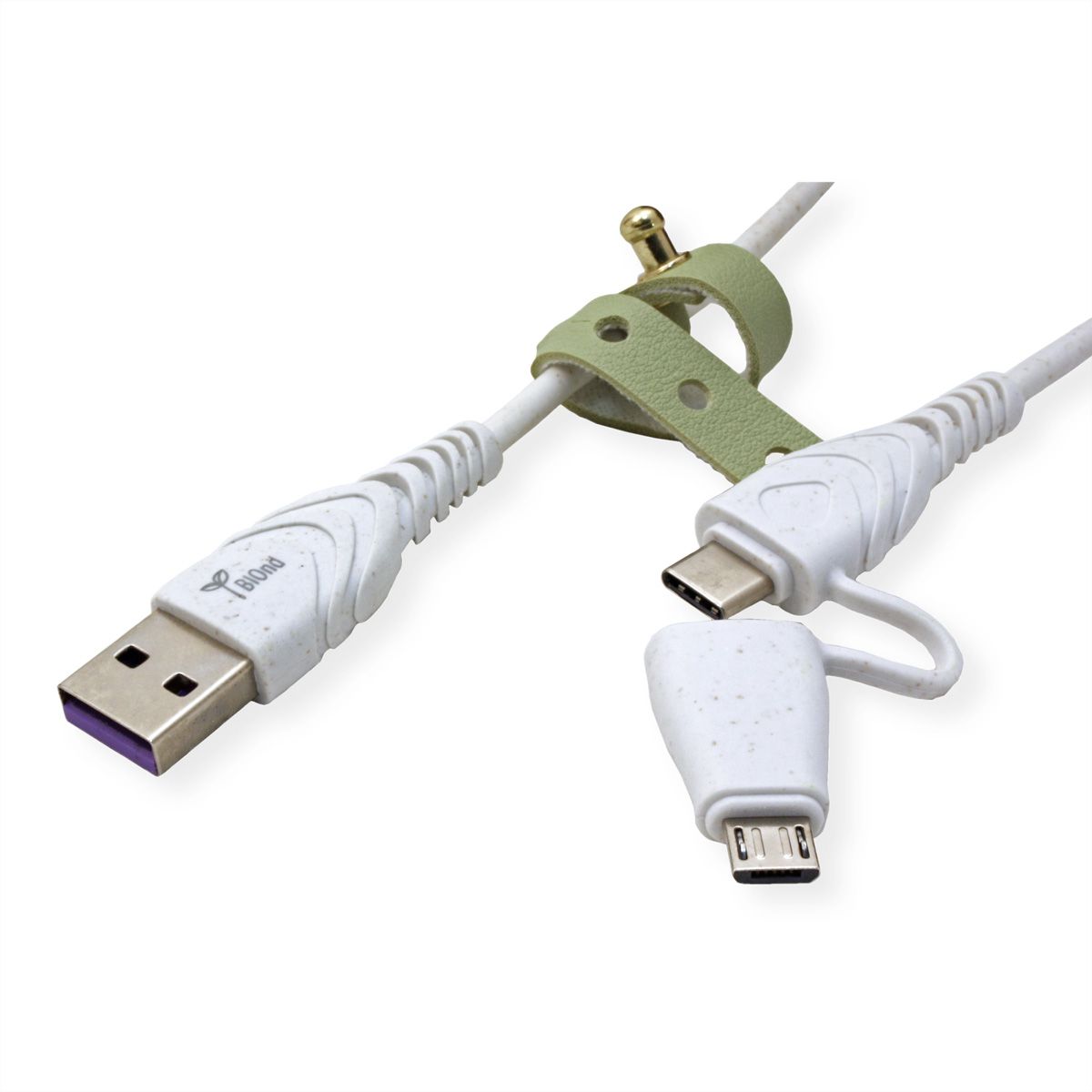 BIOnd BIO-12-TCM Câble USB-A vers USB-C+micro 3A, 1,2 m