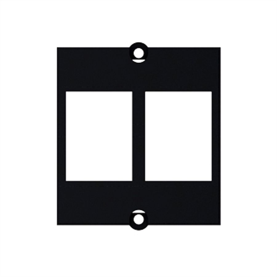 BACHMANN Module Cadre pour 2 Keystones avec fixation métallique, noir