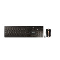 CHERRY DW 9100 SLIM Ensemble clavier-souris sans fil USB/Bluetooth rechargeable, noir/bronze