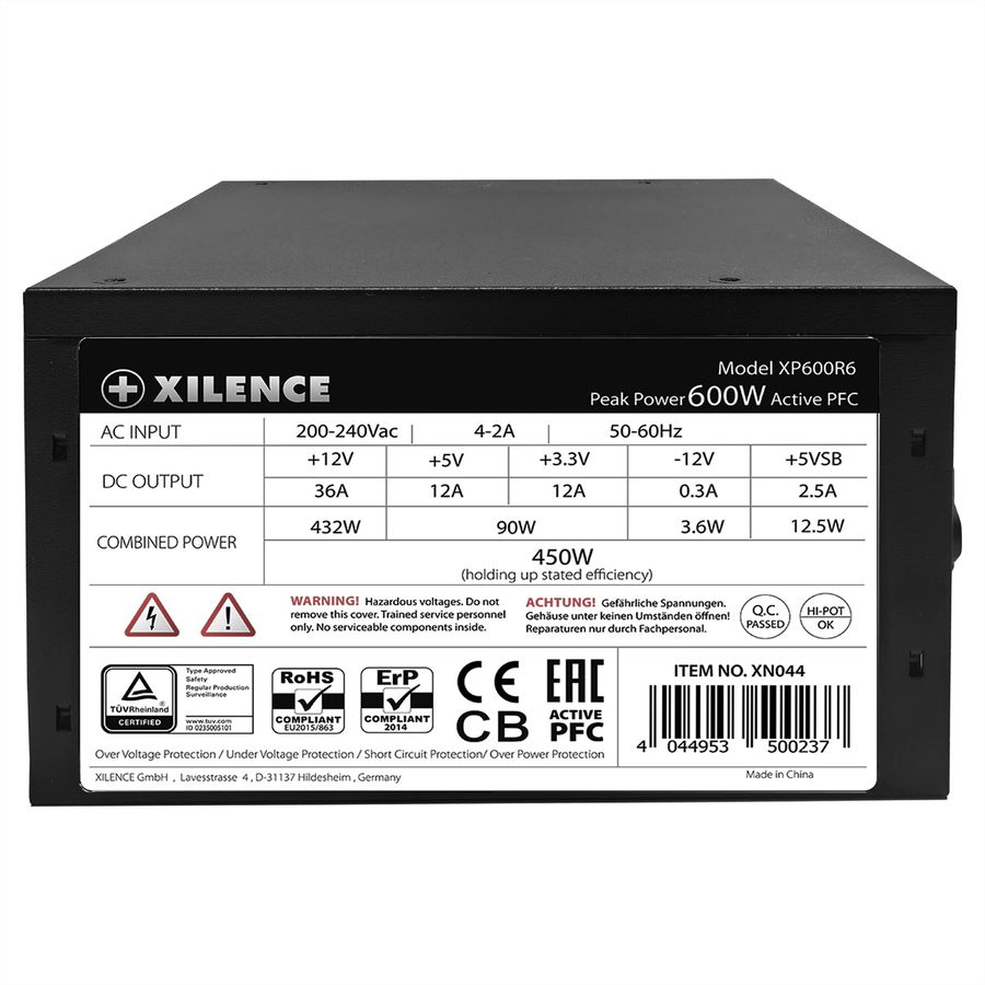 Xilence XP600R6 Alimentation PC, 600W Peak Power, ATX
