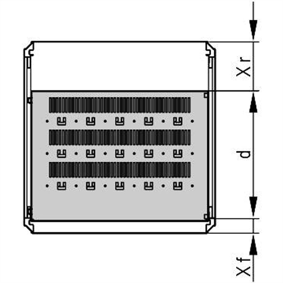 Étagère varistar SCHROFF, fixe, 75 kg, RAL 7035, 600W 700D