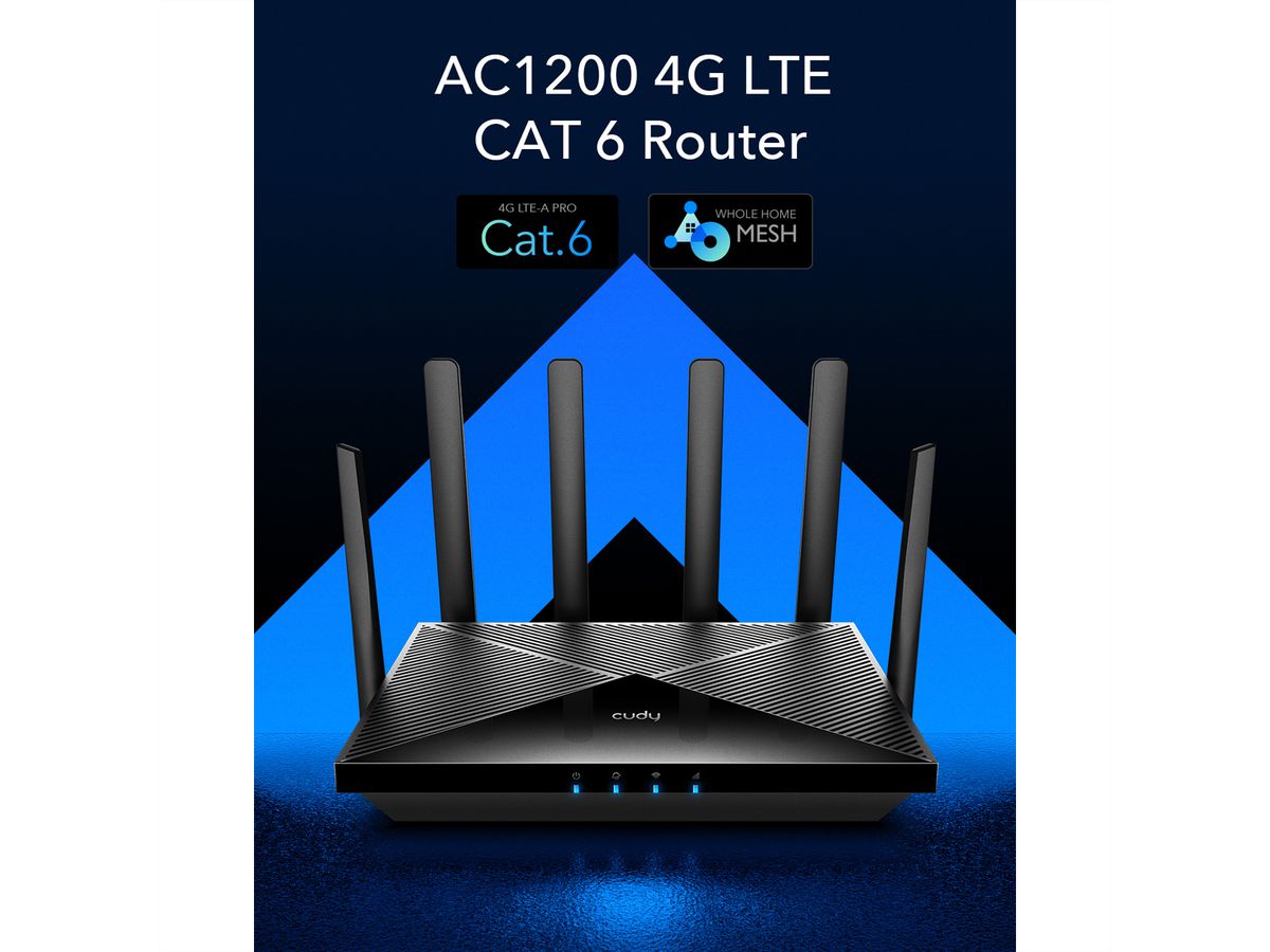 CUDY LT700 AC1200 Routeur WiFi 4G, LTE-Cat6 Gigabit