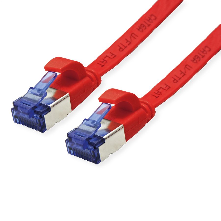 Cordon VALUE Cat.6A (Classe EA) F/UTP confectionné, plat, rouge, 2 m