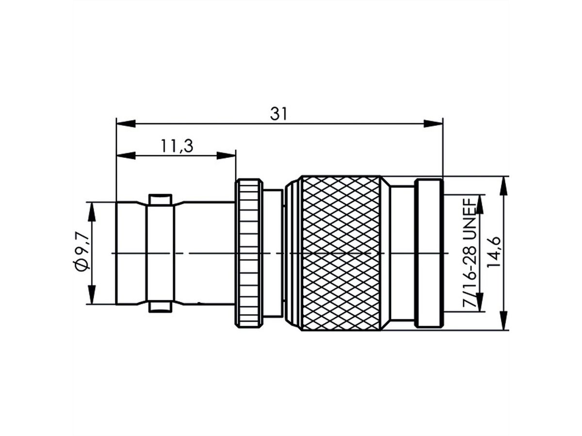 TELEGÄRTNER Adaptateur BNC-femelle / TNC-mâle