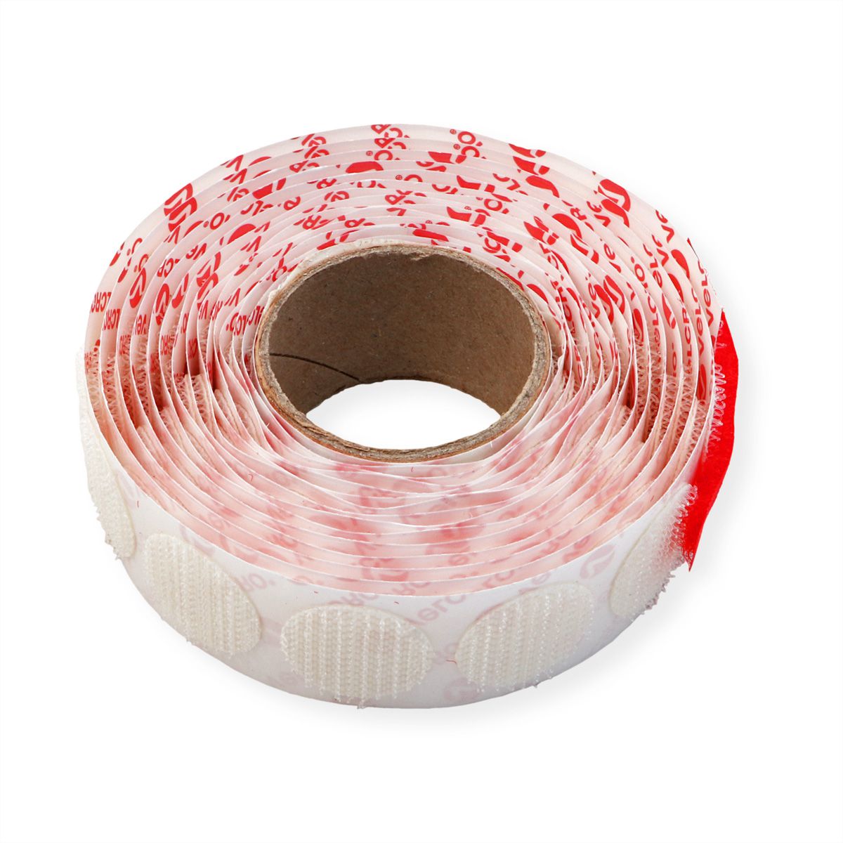 VELCRO® Boutons ronds 19mm x 125 blancs, crochets autocollants