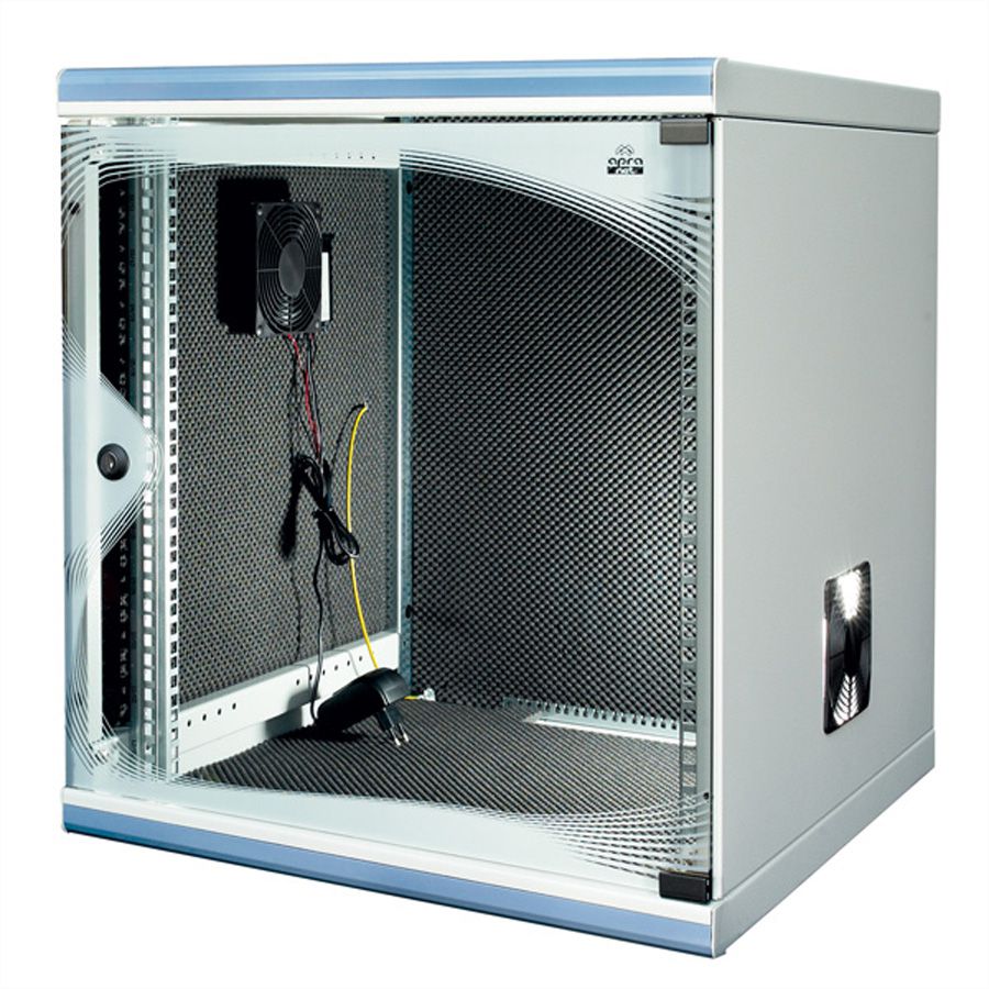 optiRACK "silent" active 12UH, 612x555x600mm, isolation phonique