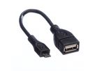 VALUE Câble USB 2.0, USB A femellle - Micro USB B mâle, OTG, 0,15 m