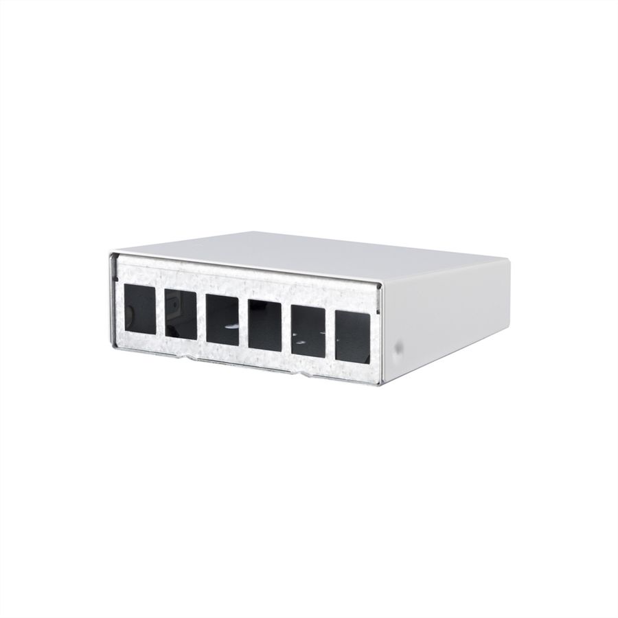 METZ CONNECT Keystone boîtier en saillie 6 ports blanc pur, non équipé
